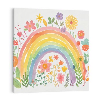 Obraz na płótnie 40x40 - Kwiatowe Marzenia - obraz do pokoju dziecka, dziewczynki