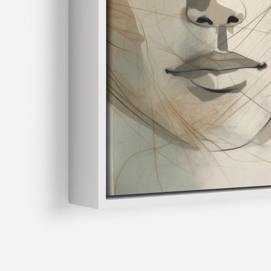 Obraz w ramie 50x50 - Tylko Zamknij Oczy - twarz kobiety, zamknięte oczy - rama biała