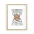 Plakat w ramie 40x50 - Przenikające Widzenia - półkola, koło - rama drewno