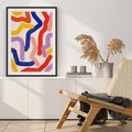Plakat bez ramy 21x30 - Abstrakcyjne Dialogi - abstrakcyjny kolorowy obraz, kolorowe linie