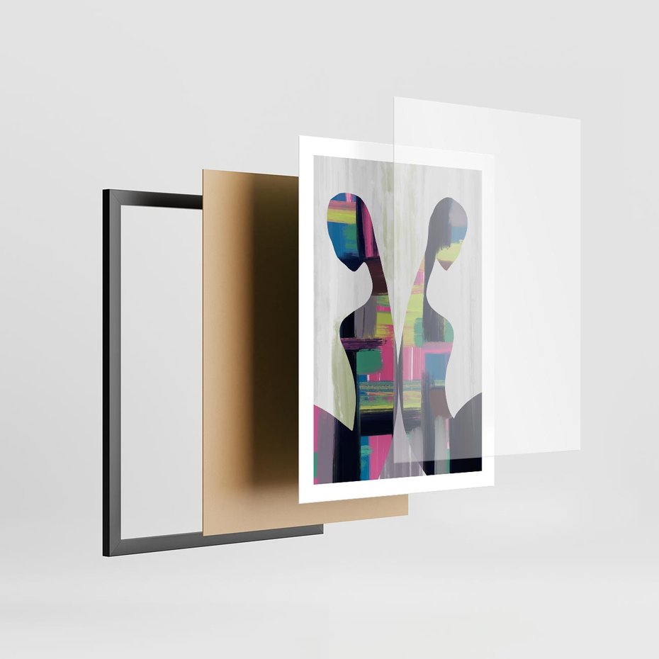 Plakat w ramie 50x70 - Nowa Era - abstrakcyjny plakat, nowoczesna sztuka - rama czarna