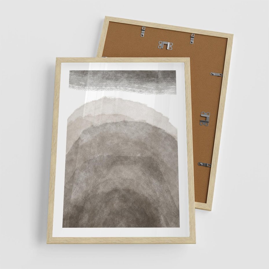 Plakat w ramie 50x70 - Przenikające Kształty - rozmyte cienie, abstrakcja - rama drewno