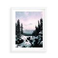 Plakat w ramie 40x50 - Zimowe Góry - zimowy krajobraz, góry - rama biała