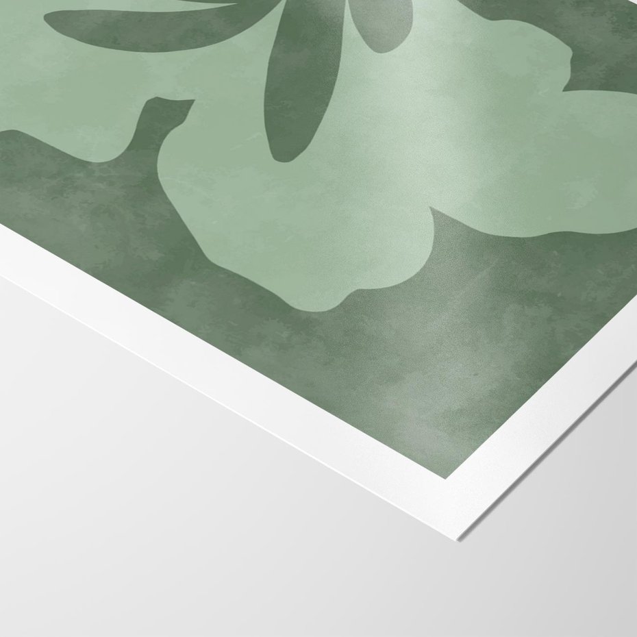 Plakat bez ramy 21x30 - Kształty Zieleni - abstrakcyjny kształt, zielony plakat