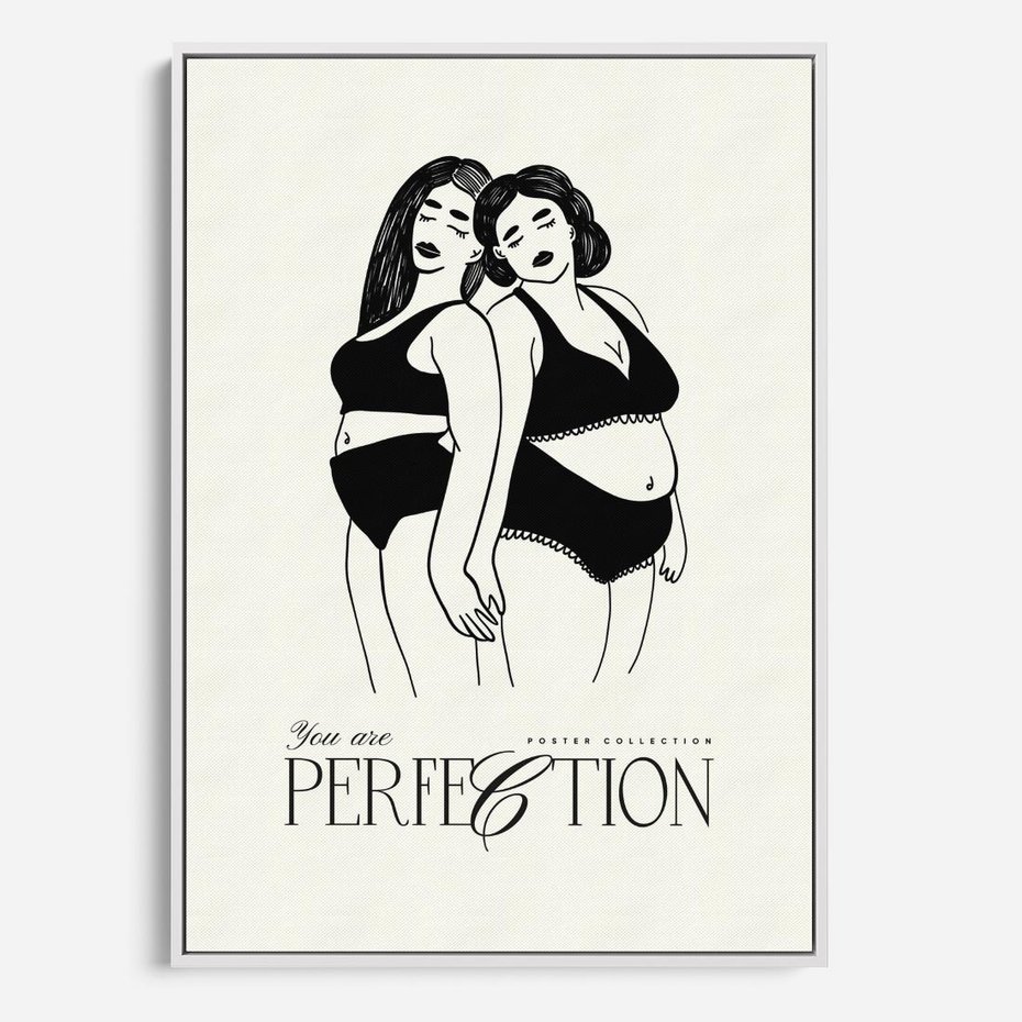 Obraz w ramie 70x100 - Siła i Wspólnota - nowoczesna sztuka kobieca, plakat - rama biała