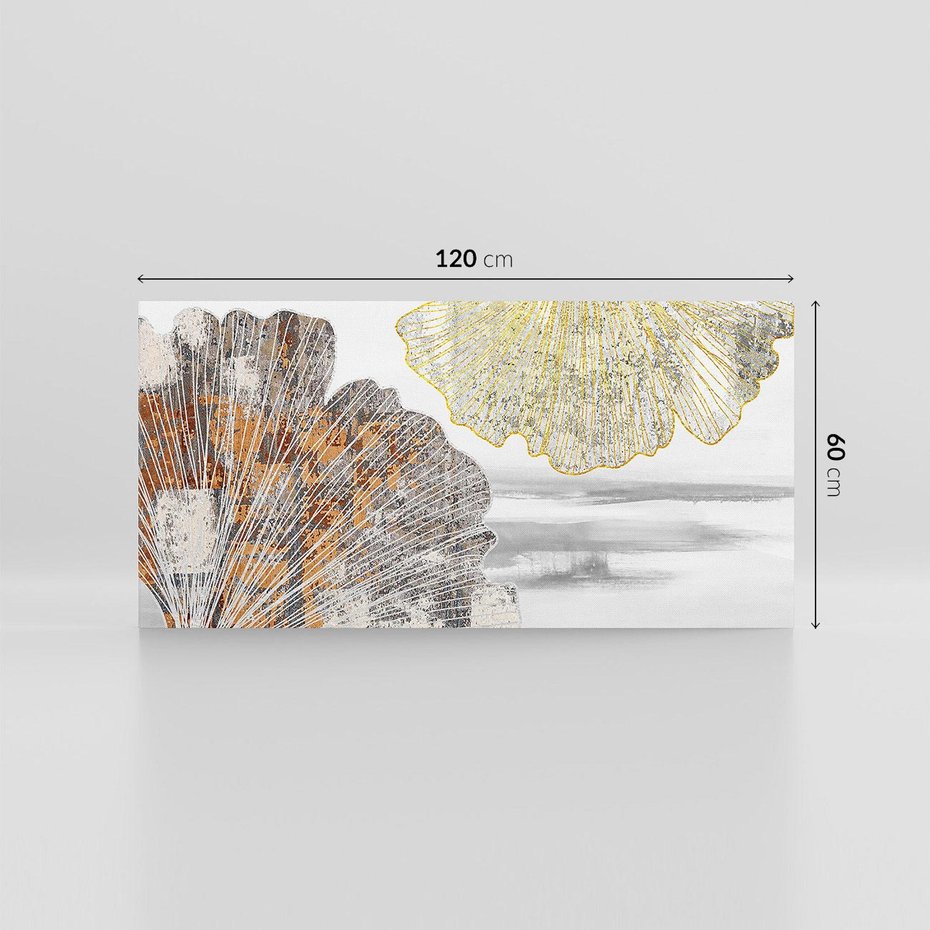 Obraz na płótnie 120x60 - Złote liście melancholii - liście miłorzębu, tekstura