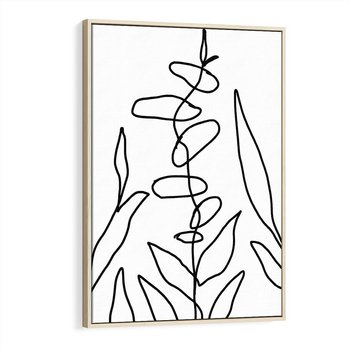 Obraz w ramie 50x70 - Liście Mocy - mroczna sztuka, minimalizm - rama drewno