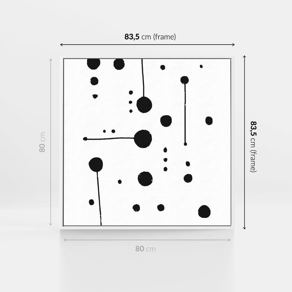 Obraz w ramie 80x80 - Złudne Odbicia - abstrakcja, minimalizm - rama biała