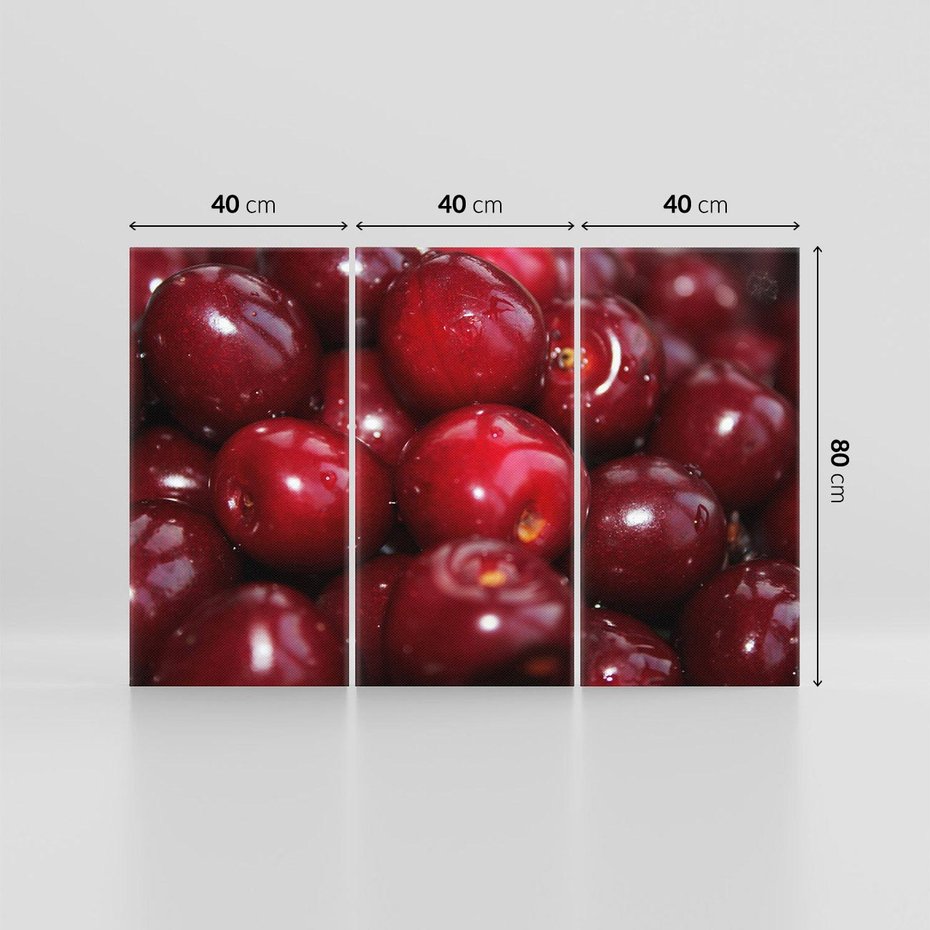 Obraz na płótnie 120x80 - Wiśnie Owocowa Rozkosz - wiśnie, owoce