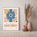 Obraz w ramie 50x70 - Rozbijające Widoki - kwiaty, nowoczesny plakat - rama drewno