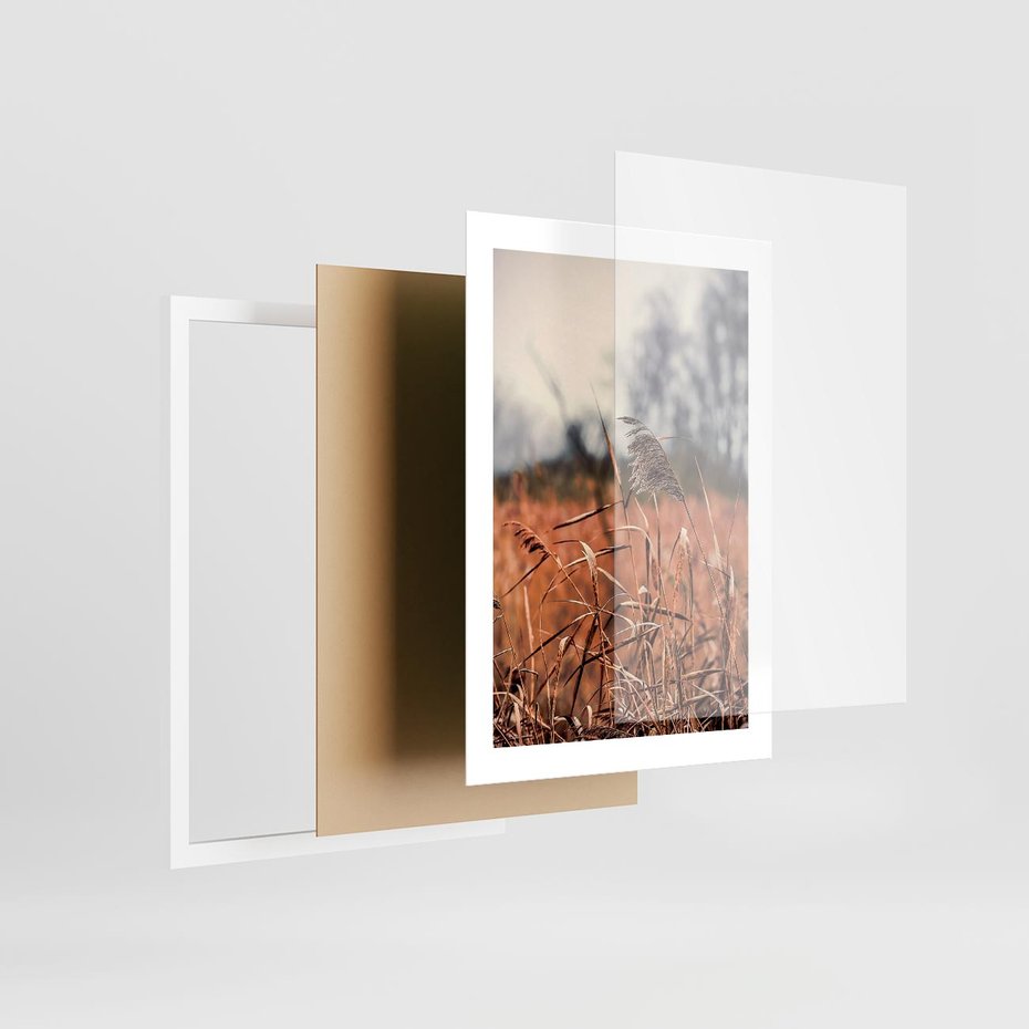 Plakat w ramie 30x40 - Jesienna Melancholia - suche trawy, jesień - rama biała