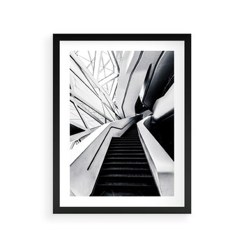 Plakat w ramie 50x70 - Współczesne Kształty - architektura, nowoczesne formy - rama czarna