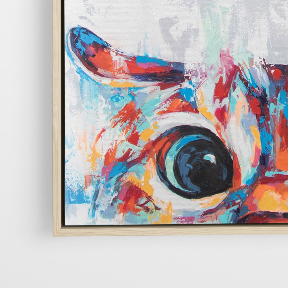 Obraz w ramie 50x70 - Co ja Widzę - obraz olejny, śmieszny obraz kota - rama drewno