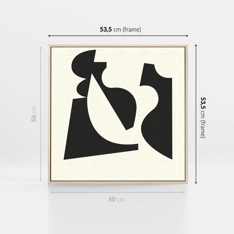 Obraz w ramie 50x50 - Tajemnicze Spektrum - abstrakcyjne kształty, geometria - rama drewno