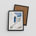 Plakat w ramie 30x40 - Powitanie Wyspy - Santorini, drzwi - rama czarna