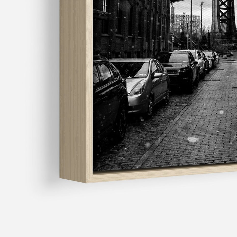 Obraz w ramie 80x120 - Ikona Miasta - Nowy Jork, most - rama drewno