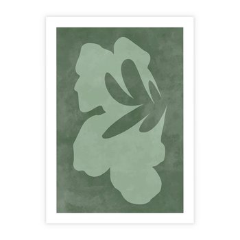 Plakat bez ramy 50x70 - Kształty Zieleni - abstrakcyjny kształt, zielony plakat