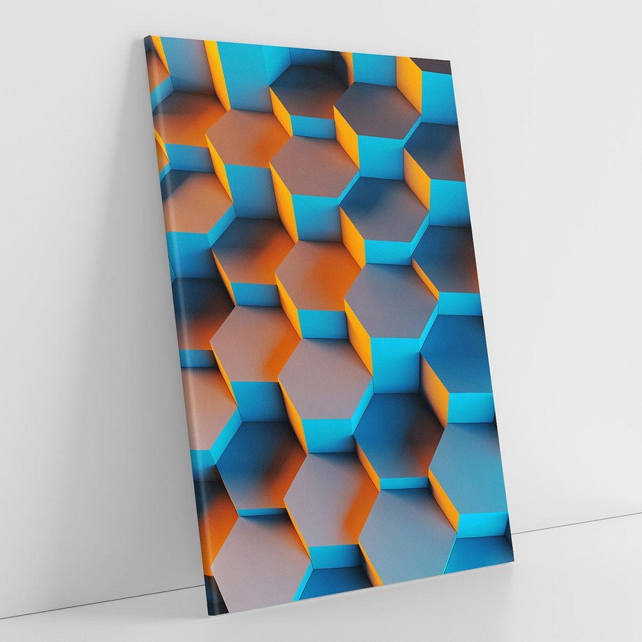 Obraz na płótnie 50x70 - Trójwymiarowa Gra - geometryczna, 3D