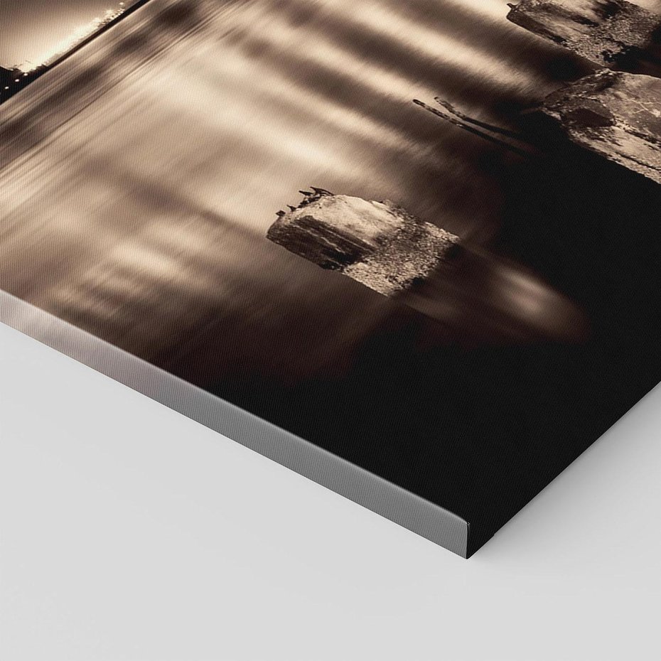 Obraz na płótnie 50x70 - Most nocą nad rzeką - noc, most