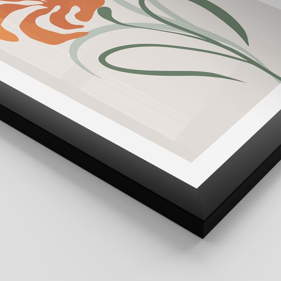 Plakat w ramie 50x70 - Kwiatowe Harmonie - kwiat, sztuka nowoczesna - rama czarna