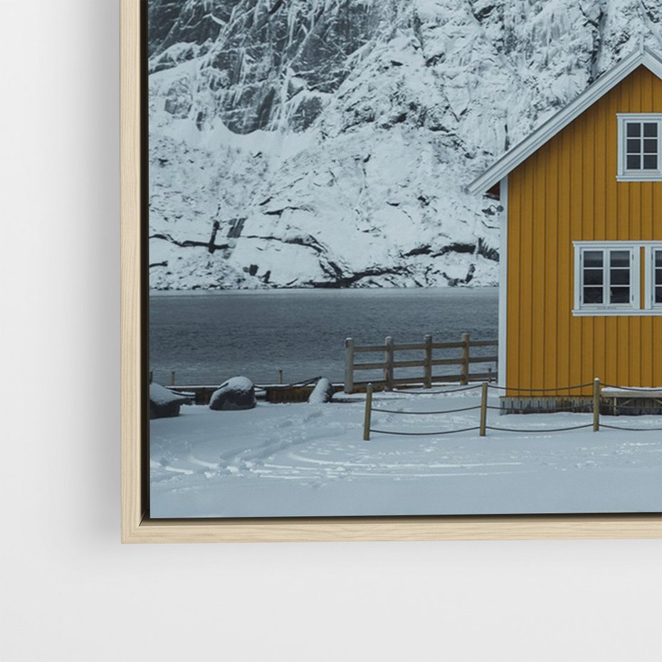Obraz w ramie 80x120 - Urok Norweskich Domków - Skandynawia, Norwegia - rama drewno