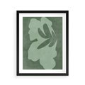 Plakat w ramie 40x50 - Kształty Zieleni - abstrakcyjny kształt, zielony plakat - rama czarna