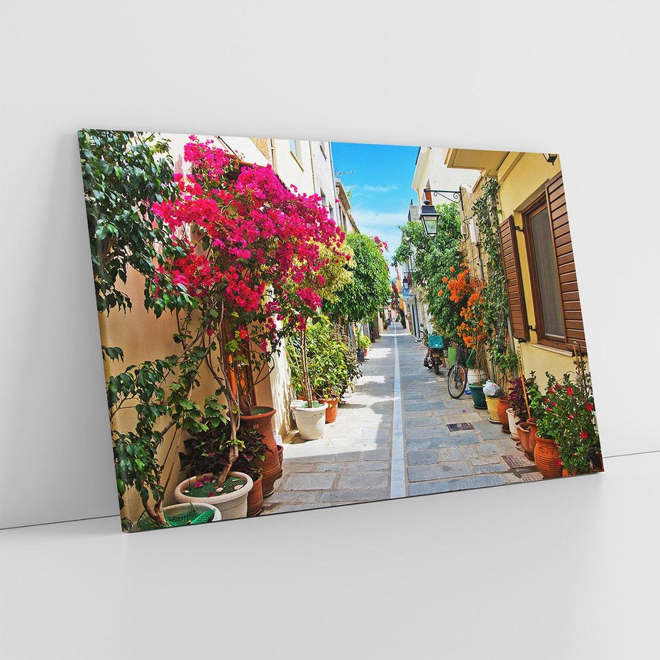 Obraz na płótnie 70x50 - Urok uliczek i miasteczka - Grecja, uliczka
