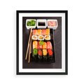 Plakat w ramie 40x50 - Kulinarne podróże do Japonii - sushi, japonia - rama czarna