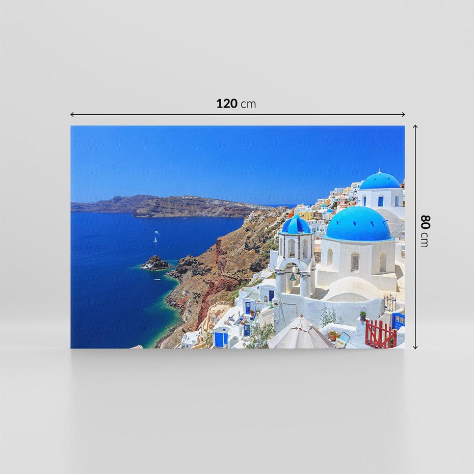 Obraz na płótnie 120x80 - Santorini i Morze Błękitów - Grecja, Santorini