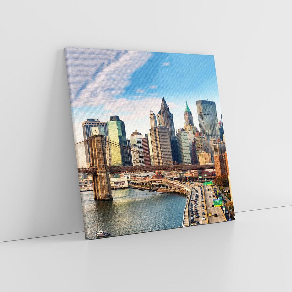 Obraz na płótnie 30x30 - Manhattan o zmroku - Nowy Jork, Manhattan