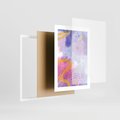 Plakat w ramie 30x40 - Migotliwe Wnętrza Kształtów - abstrakcyjny plakat, pastelowe kolory - rama biała