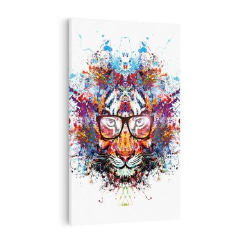 Obraz na płótnie 80x120 - Tygrys w graficznej oprawie - tygrys, grafika