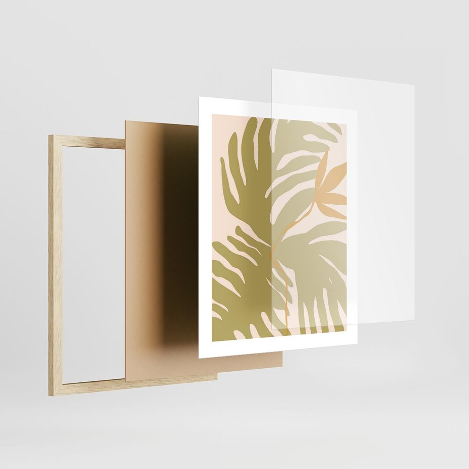Plakat w ramie 40x50 - Konturem Zmiękczane - minimalistyczny obraz, nowoczesny - rama drewno