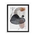 Plakat w ramie 40x50 - Impresje Harmonii - abstrakcyjne plamy akwarelowe, czarny szkic - rama czarna
