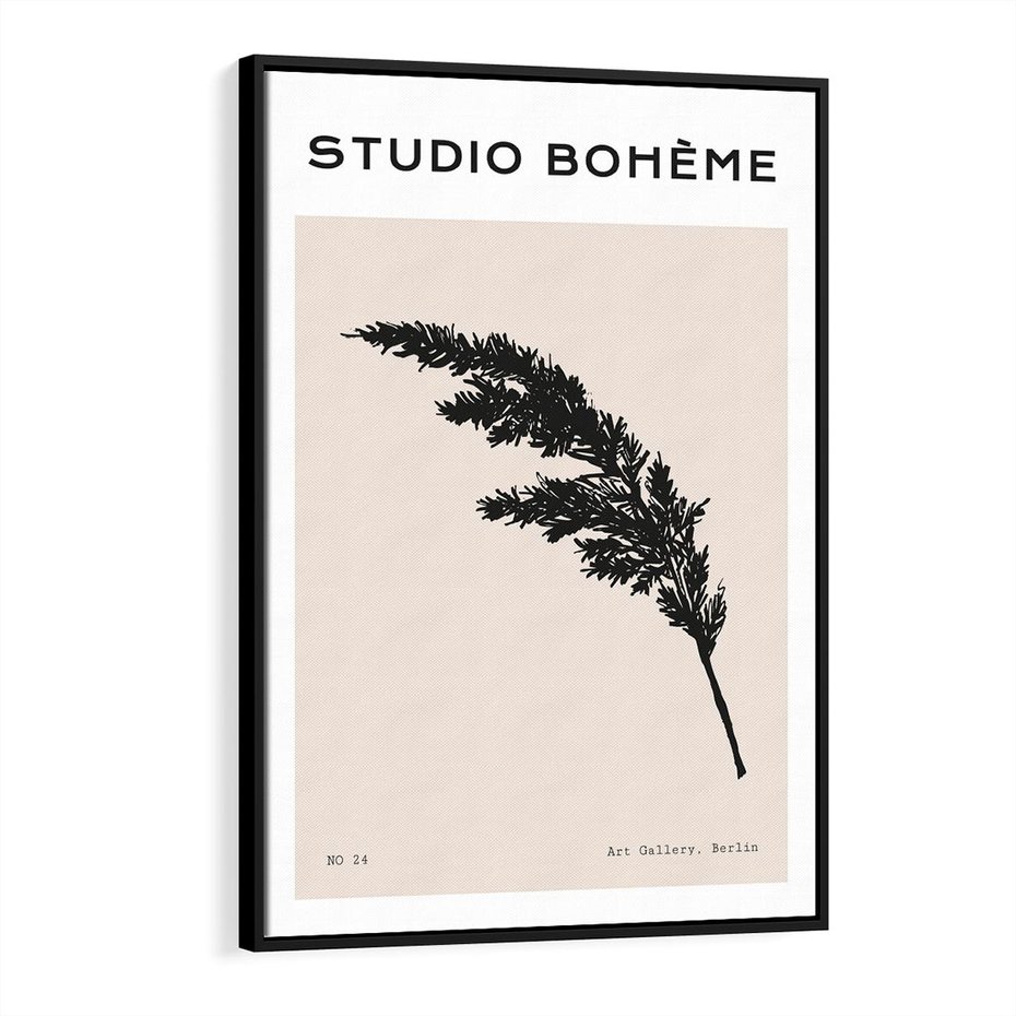 Obraz w ramie 50x70 - Boho Refrakcje Przestrzeni - boho plakat, roślina - rama czarna