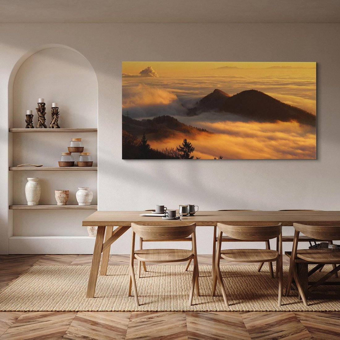 Obraz na płótnie 120x60 - Górzysty ukryty las - góry, las