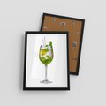 Plakat w ramie 30x40 - Limonkowy drink w letnim stylu - drink, limonka - rama czarna