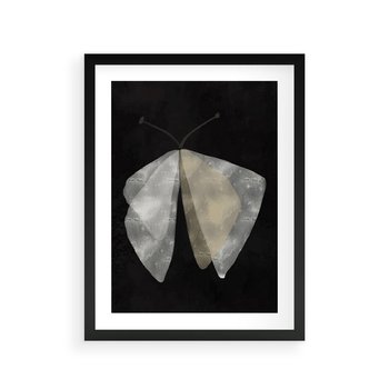 Plakat w ramie 40x50 - Obce Powidoki - abstrakcyjna ćma, mroczna atmosfera - rama czarna