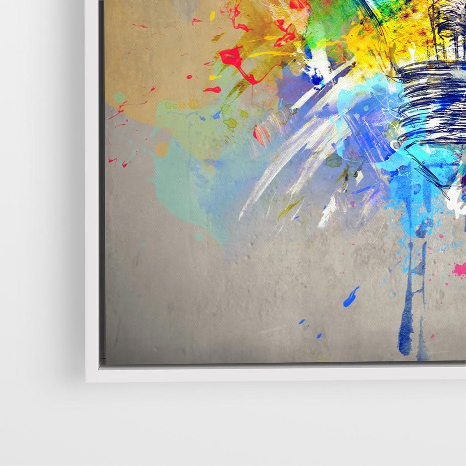 Obraz w ramie 80x80 - Kolory Kreatywnej Koncepcji - abstrakcyjna grafika, szkic żarówki - rama biała