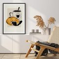 Plakat w ramie 50x70 - Śniadanie z Croissantem - grafika, croisant - rama czarna
