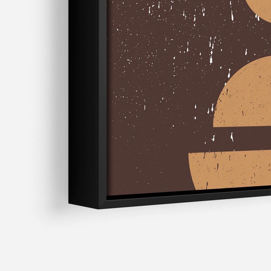 Obraz w ramie 50x50 - Impulsy Przestrzeni - mid century styl, nowoczesna grafika - rama czarna