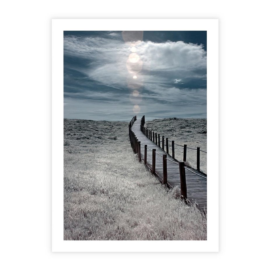 Plakat bez ramy 40x50 - Burzowy pomost na plaży - plaża, pomost