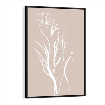 Obraz w ramie 70x100 - Impresje Pastelowych Nastrojów - minimalistyczny delikatny obraz, beżowe odcienie - rama czarna