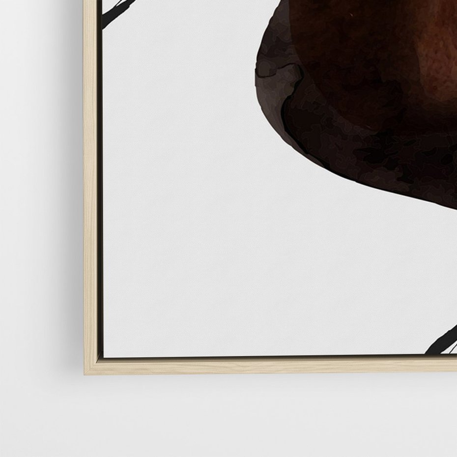 Obraz w ramie 50x70 - Kolorowe Wizje - abstrakcyjne plamy akwarelowe, czarny szkic - rama drewno