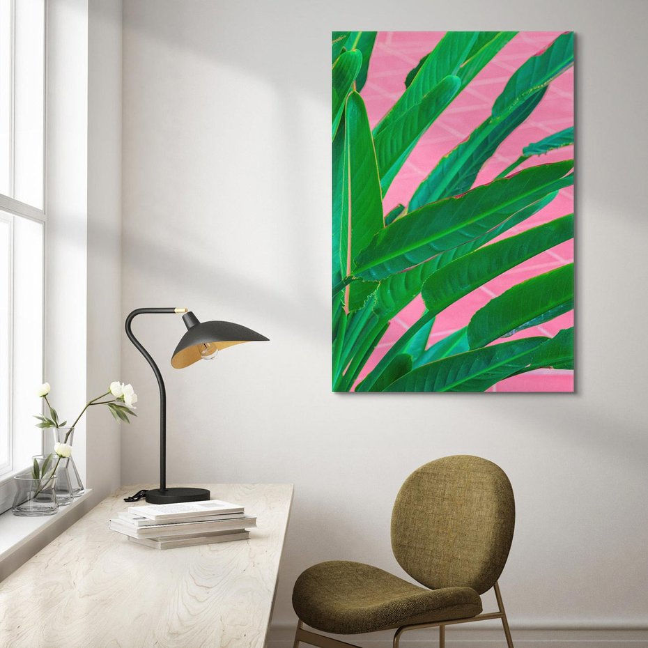 Obraz na płótnie 50x70 - Odezwij się do przeszłości - liście, retro