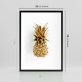 Plakat w ramie 50x70 - Ekskluzywny Akcent - złoty, ananas - rama czarna