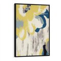 Obraz w ramie 50x70 - Kwiatowe Impresje - malowane duże kwiaty, kolory żółty - rama czarna