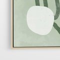 Obraz w ramie 50x70 - Spokojne Kształty Natury - zielona abstrakcja, zgaszona zieleń - rama drewno