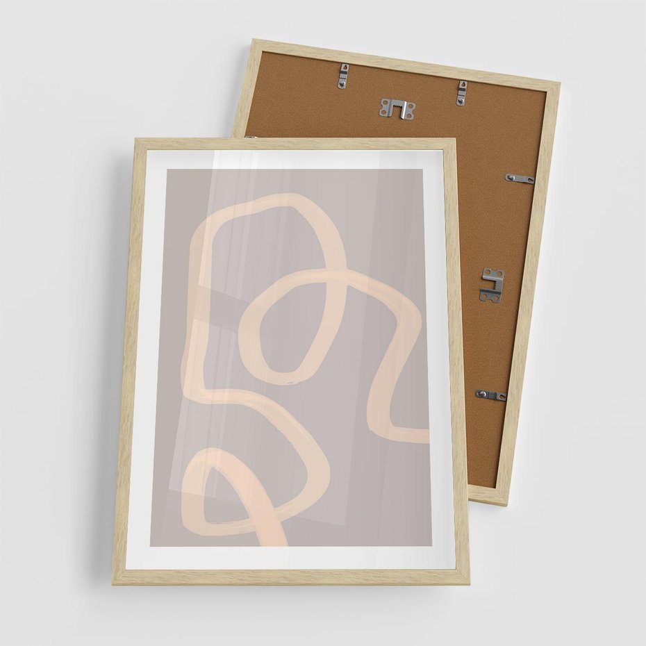 Plakat w ramie 50x70 - Nowoczesne Odbicia - minimalistyczny obraz, nowoczesny - rama drewno