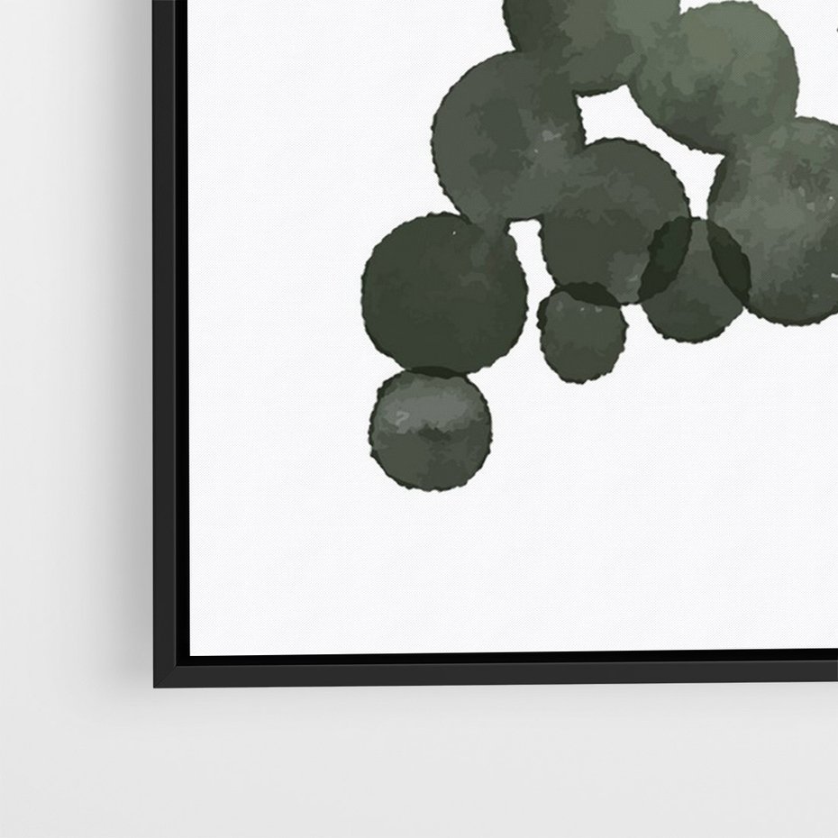 Obraz w ramie 50x70 - Grono Abstrakcji - minimalistyczny plakat, winogrona - rama czarna